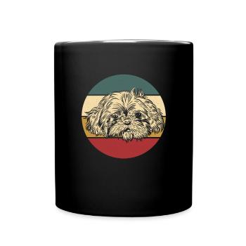 Shih Tzu - Tasse einfarbig - Schwarz - Vorne