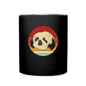 Shih Tzu - Tasse einfarbig - Schwarz - Vorne