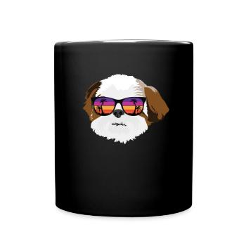 Shih Tzu - Tasse einfarbig - Schwarz - Vorne