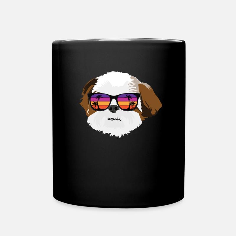 Shih Tzu - Tasse einfarbig - Schwarz