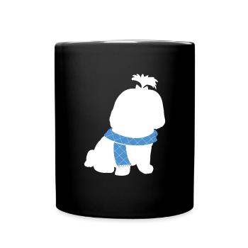 Shih Tzu - Tasse einfarbig - Schwarz - Vorne