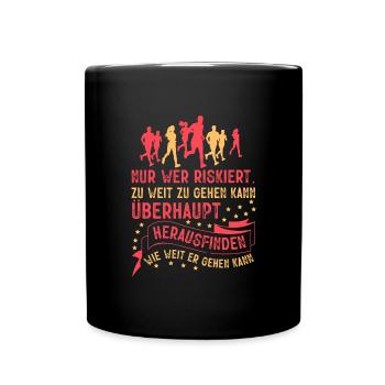 Running: How far can you go? - Full Colour Mug - black - Front