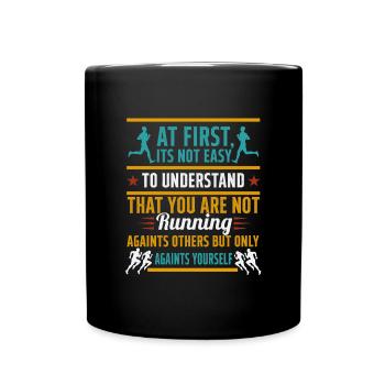 Courir - Le combat contre soi-même - Mug uni - noir - Devant