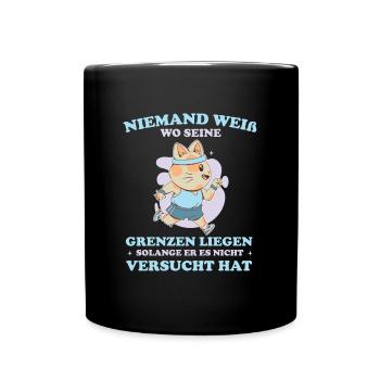 Laufen Grenzen - Tasse einfarbig - Schwarz - Vorne