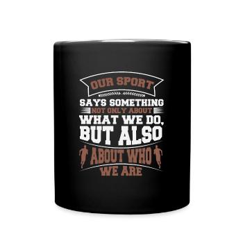Our sport is running - Tasse einfarbig - Schwarz - Vorne