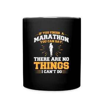 Ich schaffe alles: Marathon Finisher - Tasse einfarbig - Schwarz - Vorne