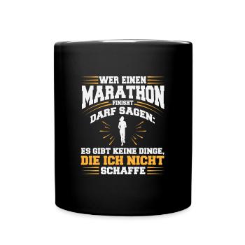 Marathon Finisher: Ich schaffe alles - Tasse einfarbig - Schwarz - Vorne