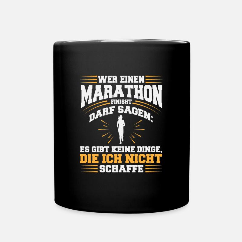 Marathon Finisher: Ich schaffe alles - Tasse einfarbig - Schwarz