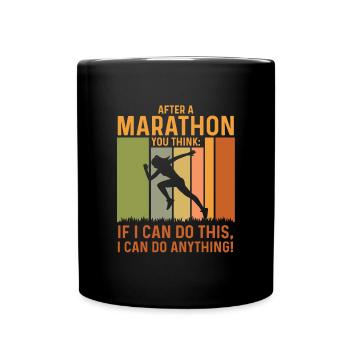 Jetzt kann ich alles: Marathon-Finisher - Tasse einfarbig - Schwarz - Vorne