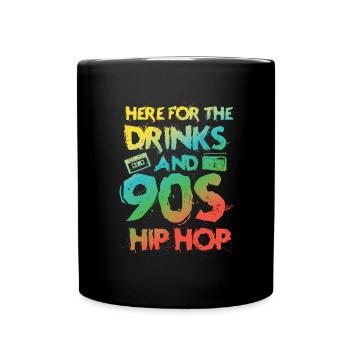 90s HipHop Old School Rap Music Fans - Full Colour Mug - black - Front