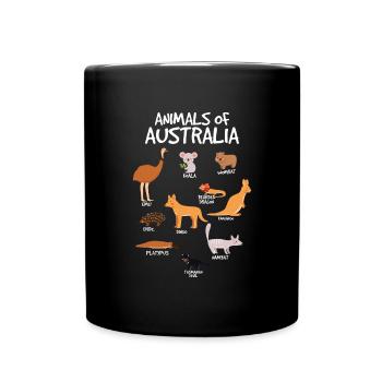 Tiere Australien Aussie Australischer KangarooG'da - Tasse einfarbig - Schwarz - Vorne