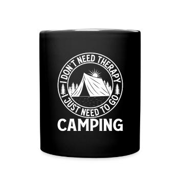 Hiking Camping Outdoor Sayings Camper Wanderer - Full Colour Mug - black - Front