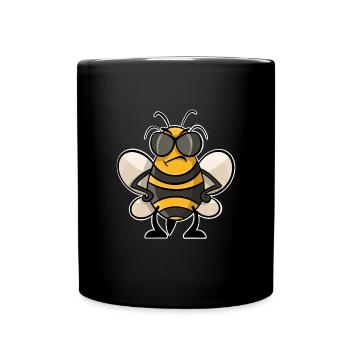 Biene - Tasse einfarbig - Schwarz - Vorne