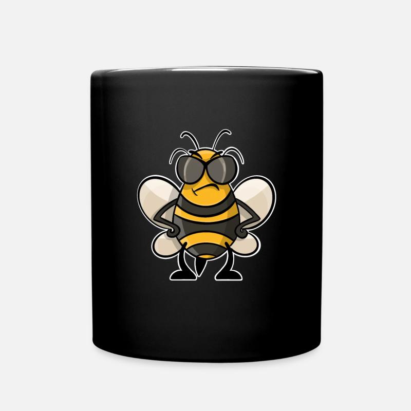 Biene - Tasse einfarbig - Schwarz