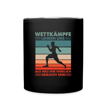Laufwettkampf - Tasse einfarbig - Schwarz - Vorne