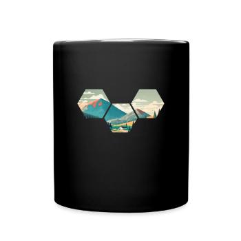Géométrie de montagne Hexagone Nature Outdoor - Mug uni - noir - Devant