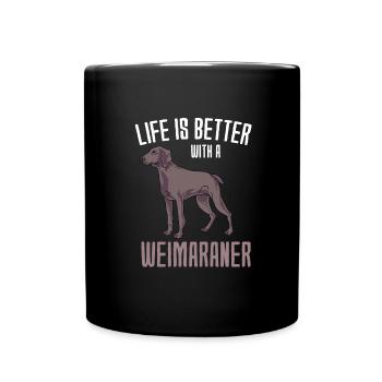 Weimaraner - Tasse einfarbig - Schwarz - Vorne