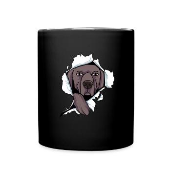 Weimaraner - Tasse einfarbig - Schwarz - Vorne