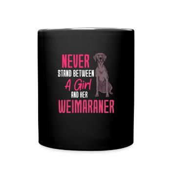 Weimaraner - Tasse einfarbig - Schwarz - Vorne