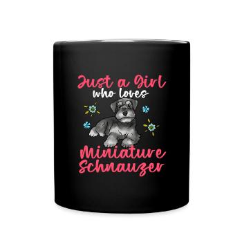 Zwergschnauzer - Tasse einfarbig - Schwarz - Vorne