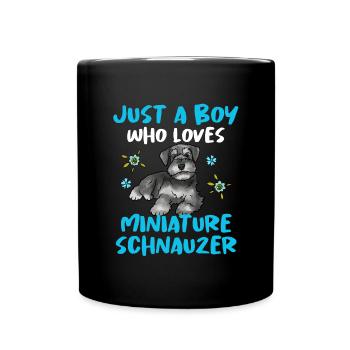 Zwergschnauzer - Tasse einfarbig - Schwarz - Vorne