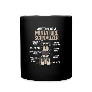 Zwergschnauzer - Tasse einfarbig - Schwarz - Vorne