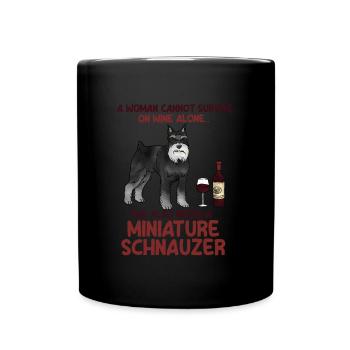 Zwergschnauzer - Tasse einfarbig - Schwarz - Vorne