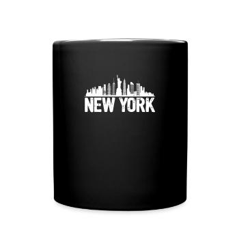 New York Skyline - Tasse einfarbig - Schwarz - Vorne
