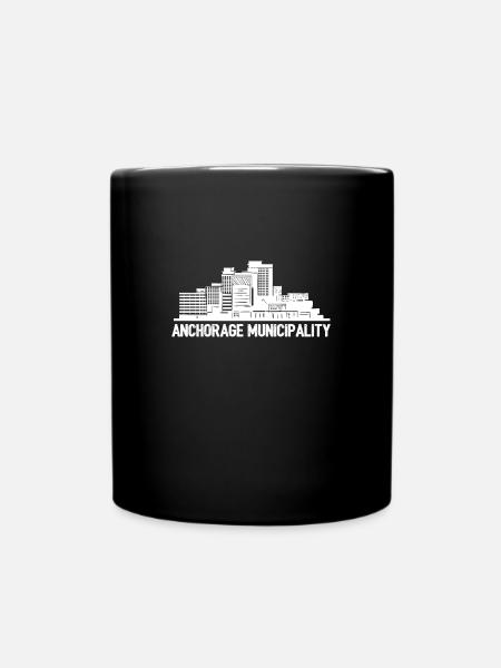 Anchorage Municipality Skyline - Tasse einfarbig - Schwarz