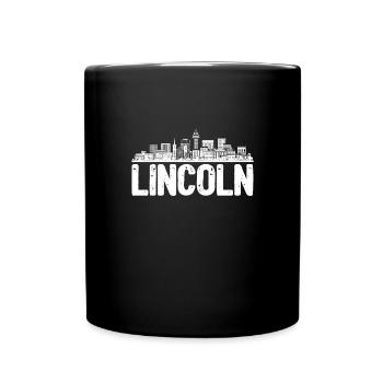 Lincoln Skyline - Full Colour Mug - black - Front