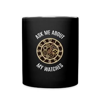 Posez-moi des questions sur ma montre - Mug uni - noir - Devant