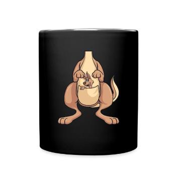 K�nguru Kost�m Australien Wallaby Kangaroo - Tasse einfarbig - Schwarz - Vorne
