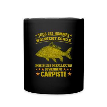 Carpiste Pêcheur Pêche à la carpe Cadeau Papa Père - Mug uni - noir - Devant