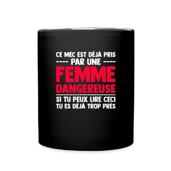 Saint Valentin Cadeau Homme Mec en Couple Jalousie - Mug uni - noir - Devant