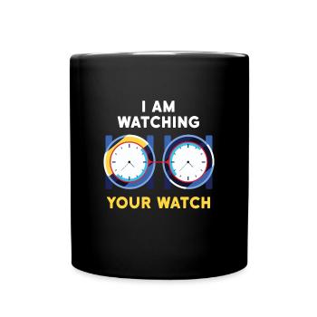 Je regarde votre montre manuelle - Mug uni - noir - Devant