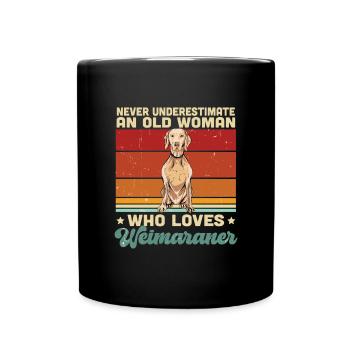 Weimaraner - Tasse einfarbig - Schwarz - Vorne