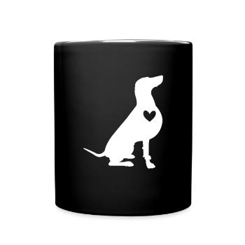 Weimaraner - Tasse einfarbig - Schwarz - Vorne