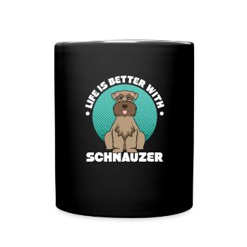 Zwergschnauzer - Tasse einfarbig - Schwarz - Vorne