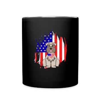 Zwergschnauzer - Tasse einfarbig - Schwarz - Vorne