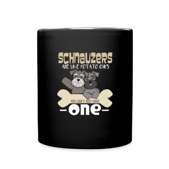 Zwergschnauzer - Tasse einfarbig - Schwarz - Vorne