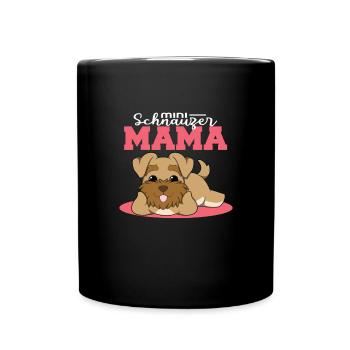 Zwergschnauzer - Tasse einfarbig - Schwarz - Vorne
