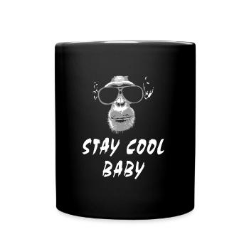 Schimpanse - Affe - Tasse einfarbig - Schwarz - Vorne