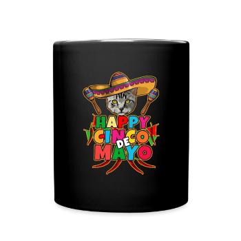 Cinco De Mayo Katze - Tasse einfarbig - Schwarz - Vorne