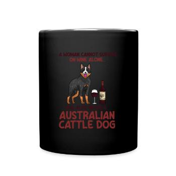 Australian Cattle Dog - Full Colour Mug - black - Front