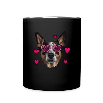 Australian Cattle Dog - Full Colour Mug - black - Front