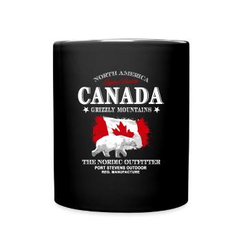 Canada - Polar Bear - Canada Flag - Full Colour Mug - black - Front