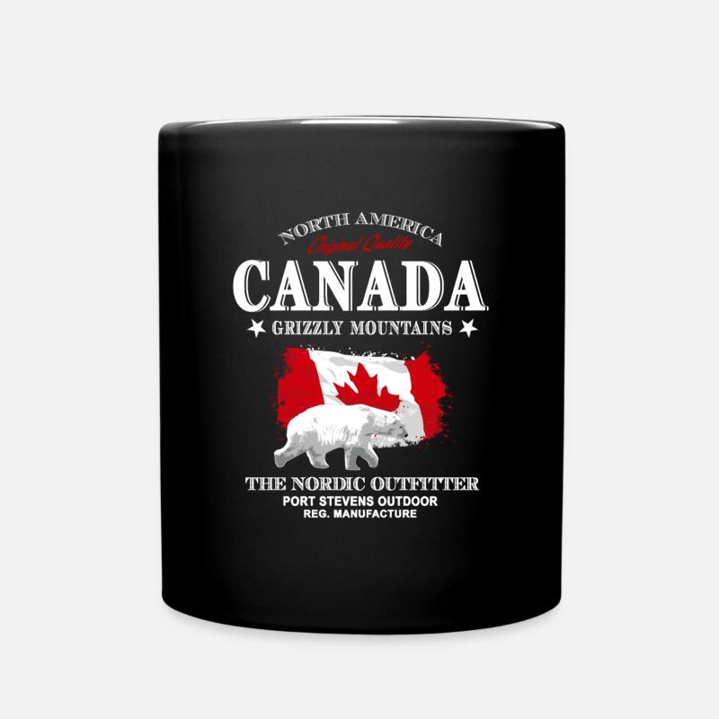Canada - Ours polaire - Drapeau du Canada - Mug uni - noir