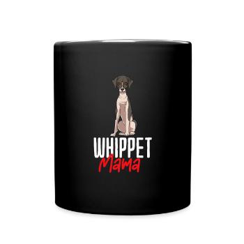 Whippet - Tasse einfarbig - Schwarz - Vorne