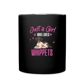 Whippet - Tasse einfarbig - Schwarz - Vorne