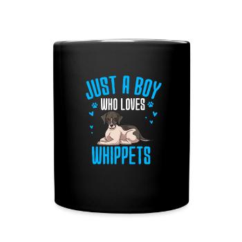 Whippet - Tasse einfarbig - Schwarz - Vorne